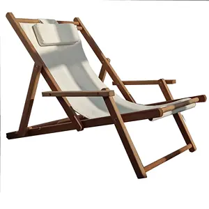 wholesale garden solid wood deck chair folding sunbed hotel sun loungers outdoor teak furniture tommy bahama beach chair
