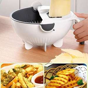 Cortador de Verduras, Picador de Alimentos, Cortador de Cebolla y Vegetales con Cuchillas Intercambiables Multifuncionales, Rallador de Queso - Product Image 4