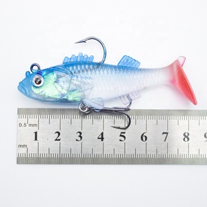 Howell BQY 03 OEM 75mm 3in 15g Appât souple artificiel en forme de poisson 5 couleurs Sea Bass Jig Head Hook T-Tail Factory PVC pour River Lake - Product Image 2