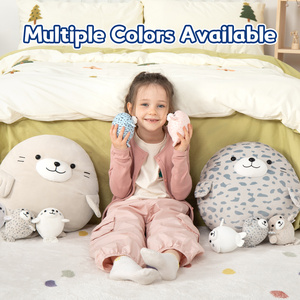 Juego <span class=keywords><strong>de</strong></span> Almohadas <span class=keywords><strong>de</strong></span> Peluche <span class=keywords><strong>de</strong></span> Foca Madre y Bebé Grises, Súper Suaves y Adorables, Cojín <span class=keywords><strong>de</strong></span> Animal <span class=keywords><strong>de</strong></span> Peluche, Regalo Confortable para Niñas, Decoración para el Hogar y Dormitorio - Product Image 3