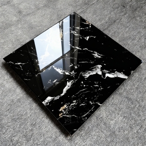 Azulejos de Porcelana de Mármol Negro Brillante Impermeables de Lujo de 600x600, 60 por 60, para Piso, Cerámica Negra de 60x60 para Sala de Estar - Product Image 2