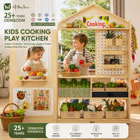 Hikeylove Ensemble de cuisine éducatif moderne en bois pour la maternelle, jouet de cuisine pour enfants, utilisation en classe