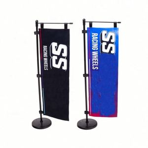 Cheap 10x30cm 100% Polyester High Quality Advertising Custom Printing Logo Japanese Mini Nobori Flag with <b>Stand</b> - Product Image 3
