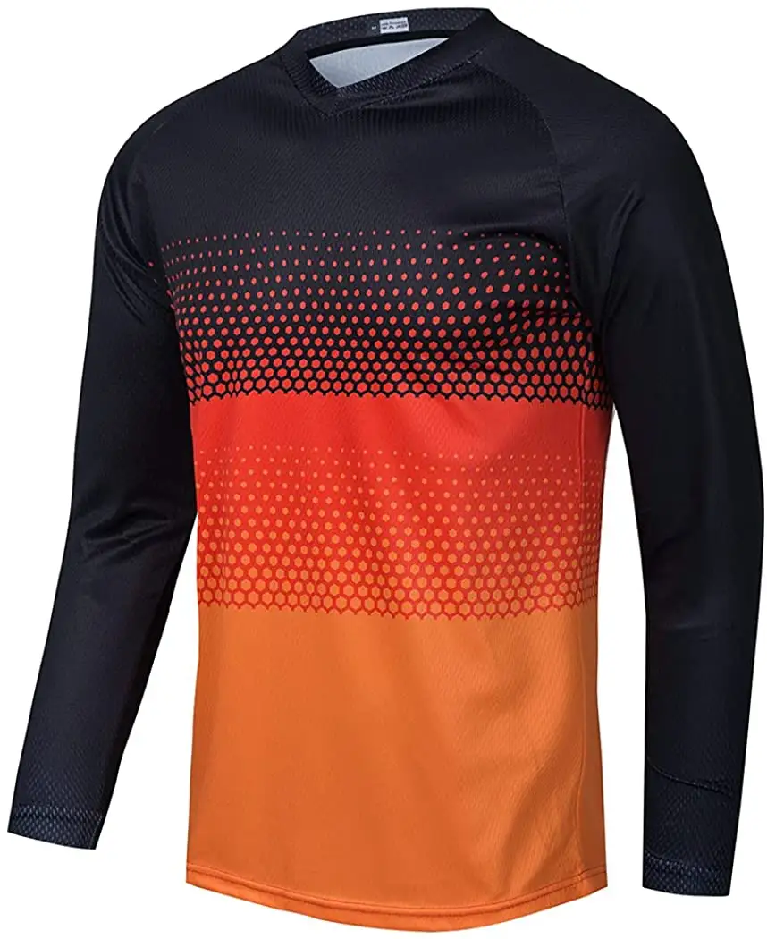 Men's Mountain Bike Jersey Long Sleeve Cycling Shirt Downhill Motocross T-Shirt MTB Jersey