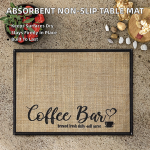Ywdazzle Tapis de table carré super absorbant en lin 38 cm, antidérapant, pour comptoir, accessoire de cuisine, machine à café, tapis en boue de diatomées - Product Image 2