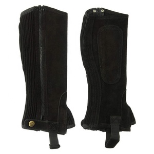 Premium en cuir véritable équitation demi-chaps adultes haute qualité enfant Style fermeture éclair équestre demi chaps hommes femmes équitation - Product Image 1