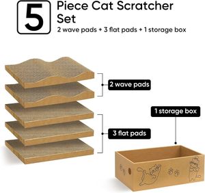 Sustainable Reversible Corrugated Paper and Sisal Cat <b>Scratch</b> <b>Pad</b> Cat Scratcher Toy Packaged in Box Eco-Friendly Pet Toys - Product Image 2