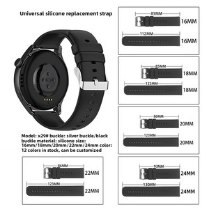 Bracelet <span class=keywords><strong>de</strong></span> <span class=keywords><strong>montre</strong></span> universel en silicone, style marin, extrémité plate et droite, 20 22mm, boucle à ardillon, Compatible avec Huawei Watch 3 Gt3 Series Sport - Product Image 2
