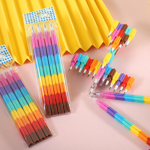 Colorful Stacker Swap 8 Color Section Building <b>Block</b> Non Sharpening Pencil Multifunction Pencil - Product Image 3