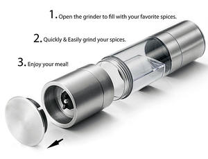 Molino de Sal y Pimienta Manual 2 en 1 de Acero Inoxidable de la Más Alta Calidad, en Oferta, Molinillo de Sal y Pimienta de Metal - Product Image 5