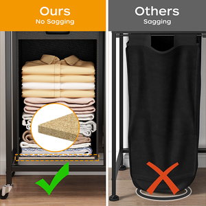 <span class=keywords><strong>Panier</strong></span> à linge moderne en métal avec roulettes, grande capacité, organisateur de bureau avec 6 sacs à linge extractibles - Product Image 6