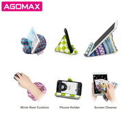 Nouveau design, support de téléphone portable multifonctionnel 3-en-1 en microfibre, forme triangulaire, pour bureau et usage domestique