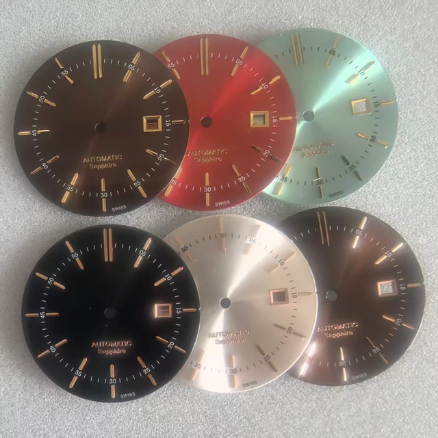 OEM High Quality 28.5MM Arabic Markers Luxury Sunray Watch Dial Watch NH35 for Case Movement Dial Manufacturer Custom Watch Dial