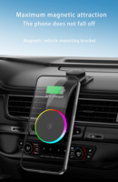 Nuevo Cargador Inalámbrico para Auto, Soporte Magnético para Teléfono, Base de Carga de Aluminio Ajustable con Rotación y Carga Rápida de 15W