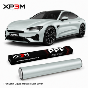 XP3M Satin Liquid Metallic Star Silver Matte Satin TPU Color PPF Car <b>Wrap</b> <b>Vinyl</b> 7.5 Mil Self Healing Anti Scratch Anti Yellowing - Product Image 1