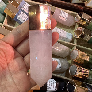 Tự nhiên thạch anh hồng ngọc bích đá lục giác con lăn điểm massage thanh cho phụ nữ - Product Image 1