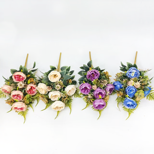 Maison funéraire Fleurs artificielles funéraires Cérémonie commémorative Tenant des fleurs Tombeau Balayage Affichage Soie Hibiscus Roi Fleurs - Product Image 1