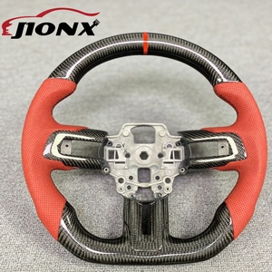 Vente directe d'usine, fibre de carbone pour <span class=keywords><strong>Ford</strong></span> <span class=keywords><strong>Mustang</strong></span> <span class=keywords><strong>GT</strong></span> <span class=keywords><strong>2015</strong></span> 2017 2018 2019 2022, volant en cuir perforé personnalisé - Product Image 1