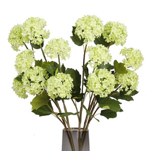 Fleur d'hortensia artificielle QIHAO à 3 branches en soie, haute simulation, vert, blanc, rose, violet, pour décoration de mariage et de maison - Product Image 5