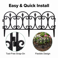 Clôture de jardin en plastique PP de haute qualité, résistante aux UV, imperméable, bordure décorative pour parterres de fleurs, pour aménagement paysager extérieur