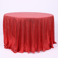 Nappes rondes à paillettes rouges nappe en gaze blanche pour la fête à la maison mariage couverture de Table à paillettes dorées