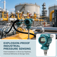 Transmetteur de pression antidéflagrant en acier inoxydable 2088 IP65 intelligent à silicium diffusé pour applications aquatiques/hydrauliques, personnalisable OEM