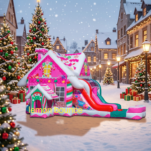 Castillo Inflable Gigante, Pista de Obstáculos Inflable Comercial, Casa de Brinco para Niños, Campo de Entrenamiento de Obstáculos al Aire Libre - Product Image 1