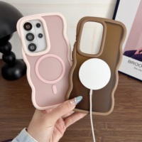 Casing Ponsel Magnetik Bingkai Bergelombang Grosir, Lapisan Matte Anti Guncangan untuk Samsung Galaxy S26 Ultra S25 S24 OEM