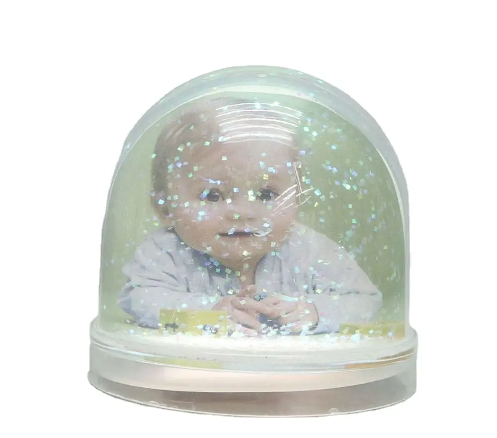 Custom christmas decoration resin love gift funny Photo Plastic snow globe crystal ball decor