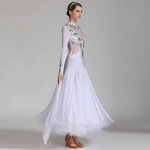 Abito da Ballo da Sala di Alta Qualità Bianco Standard Internazionale da Competizione <span class=keywords><strong>per</strong></span> Donne - Product Image 4