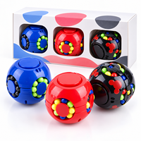Jouet anti-stress 2-en-1 Magic Bean : cube rotatif, puzzle, spinner de doigt en plastique, boule sensorielle pour promotion