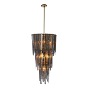 Lustre en verre de Murano de style industriel vintage pour salon, lustres et suspensions noirs pour villa - Product Image 2