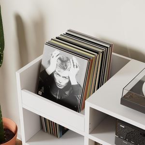 Mueble Moderno para Tocadiscos de Madera, Estante para Discos de <span class=keywords><strong>Vinilo</strong></span>, Almacenamiento para 500 Álbumes, con Enchufe, Aparador, Mueble de Salón - Product Image 2