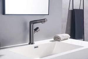 <span class=keywords><strong>Robinet</strong></span> de lavabo à poignée unique pour salle de bain, hôtel, villa, <span class=keywords><strong>robinet</strong></span> de lavabo noir, <span class=keywords><strong>robinet</strong></span> de lavabo sanitaire, modes de distribution d'eau commutables - Product Image 4