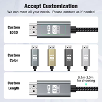 Cable USB C a HDMI 4K 60Hz con Trenzado de Nailon, Adaptador Convertidor USB C a HDMI 8K 120Hz para Laptop, Smartphone, Proyector, TV