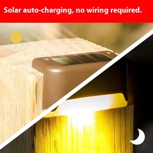 Lampes de jardinage pour la maison Lampe de clôture <span class=keywords><strong>d</strong></span>'escalier <span class=keywords><strong>à</strong></span> énergie solaire <span class=keywords><strong>à</strong></span> led ABS pour <span class=keywords><strong>l</strong></span>'extérieur Appliques murales de jardin <span class=keywords><strong>à</strong></span> led solaires - Product Image 2
