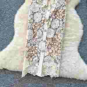 Vestido Midi Casual Romántico de Verano para Mujer, Manga Corta, Estilo Imperio, con Diamantes y Encaje Calado - Product Image 3