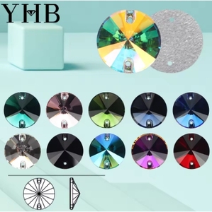 YHB vente en gros Rivoli Strass verre cristal fantaisie en forme de pierres à coudre Flatback coudre sur strass en vrac pour vêtement robe de mariée - Product Image 1