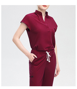 Doktorlar İçin Dokuma Esnek Kısa Kollu Yüksek Kaliteli Unisex Yetişkin İş Kıyafeti Seti (Üst ve Alt) Evcil Hayvan Bakımı ve Güzellik Salonu İçin - Product Image 2