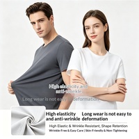 T-shirt haut de gamme en nylon effet soie glacée, séchage rapide, antibactérien, respirant, coupe ample, col rond, manches courtes, imprimé sur mesure