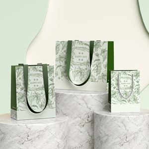 Bolsas de Regalo de Papel Rosa Biodegradables Personalizadas con Asas para Cosméticos, Perfumes y Negocios - Product Image 2