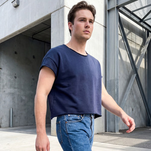 เสื้อยืดสตรีทแวร์วินเทจสำหรับผู้ชาย ผ้าฝ้าย แขนสั้น ทรงโอเวอร์ไซส์ สีดำ ทรงสี่เหลี่ยม เหมาะสำหรับเสื้อยืดเปล่า - Product Image 4