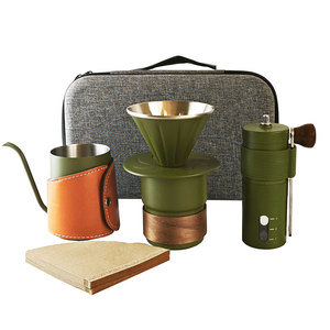 Ensemble de cafetière manuelle portable pour le voyage, accessoires de camping en plein air, imperméable, ensemble cadeau pour les amateurs de café - Product Image 1