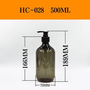 <b>Plastic</b> <b>Empty</b> <b>Bottle</b> 500Ml Refillable For Daily Chemical Packaging With Pump Round Shoulder Pet Material - Product Image 4