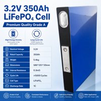 Cellule de batterie LiFePO4 de qualité supérieure 3.2V 350Ah, plus de 5000 cycles, Lithium Fer Phosphate Prismatique pour Stockage Solaire DIY, VR, VE, Marine
