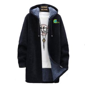 Suéter Cárdigan Largo de Invierno para Hombre, Chaqueta de Forro Polar, Suéter Ajustado para Hombre, Suéter con Capucha Sherpa, Chaqueta Gruesa y Cálida para Hombre - Product Image 1