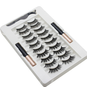 Cils magnétiques 10 paires, faux cils, eye-liner magnétique, kit d'aspect naturel, pinces, réutilisables, sans colle, GZ RTS, commande en gros mixte - Product Image 2