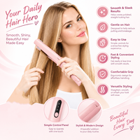 Brosse chauffante pour lisser les cheveux pour femmes, peigne chauffant électrique pour des cheveux lisses et soyeux, contrôle des frisottis et coiffage facile