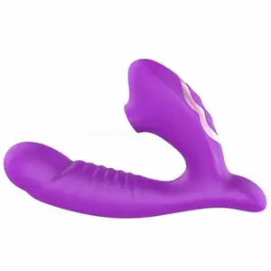 2-in-1 rotierender und saugender Vibrator mit Klitoris stimulator und G-Punkt-Dildo für Frauen