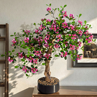Arbre à fleurs artificiel en plastique en pot, Arbre à vœux, Fleurs de trompette pour la décoration intérieure et extérieure, maison, bureau, hôtel, mariage, fête